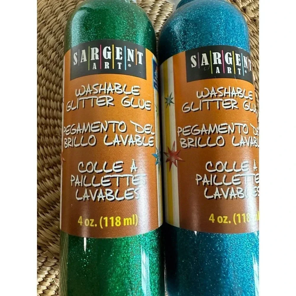 Sargent Art Washable Glitter Glue green and blue